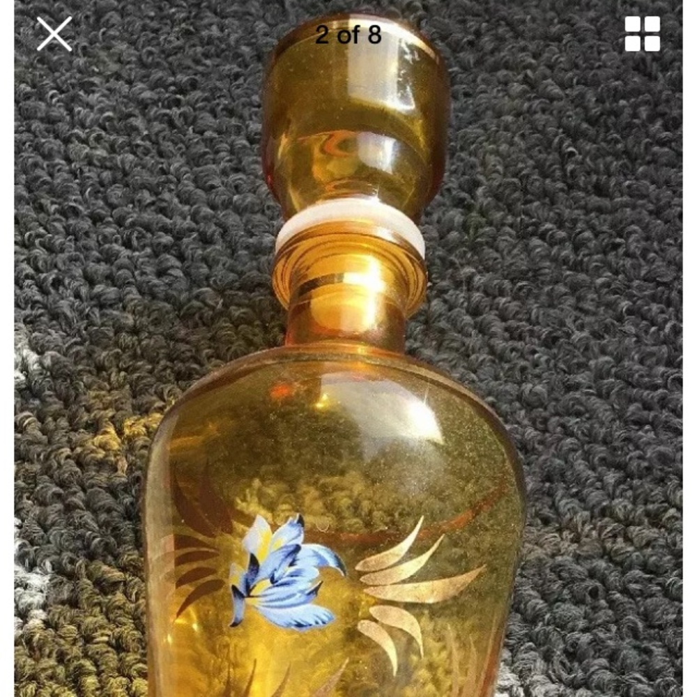 Vintage wine- drink decanter. Pretty floral design